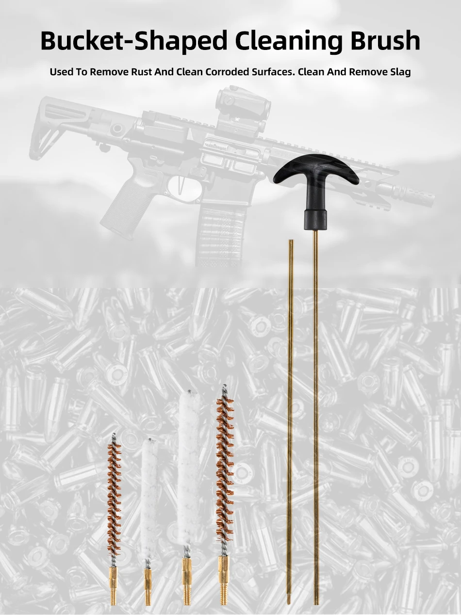 Kit de limpieza FIRE WOLF rifle de caza 5.5mm 4.5mm visto completo
