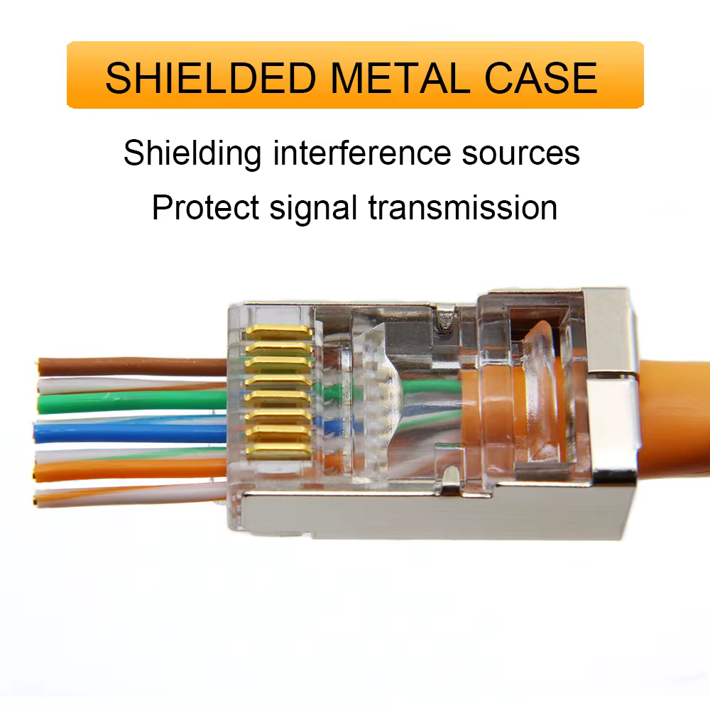 Xintylink Conector RJ45 Cat6 blindado - Cat5e/Cat5, FTP/SFTP