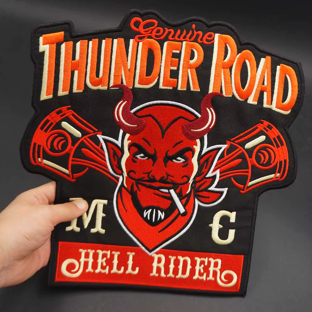Parche bordado Hell Rider MC para chaqueta de cuero - imagen 4