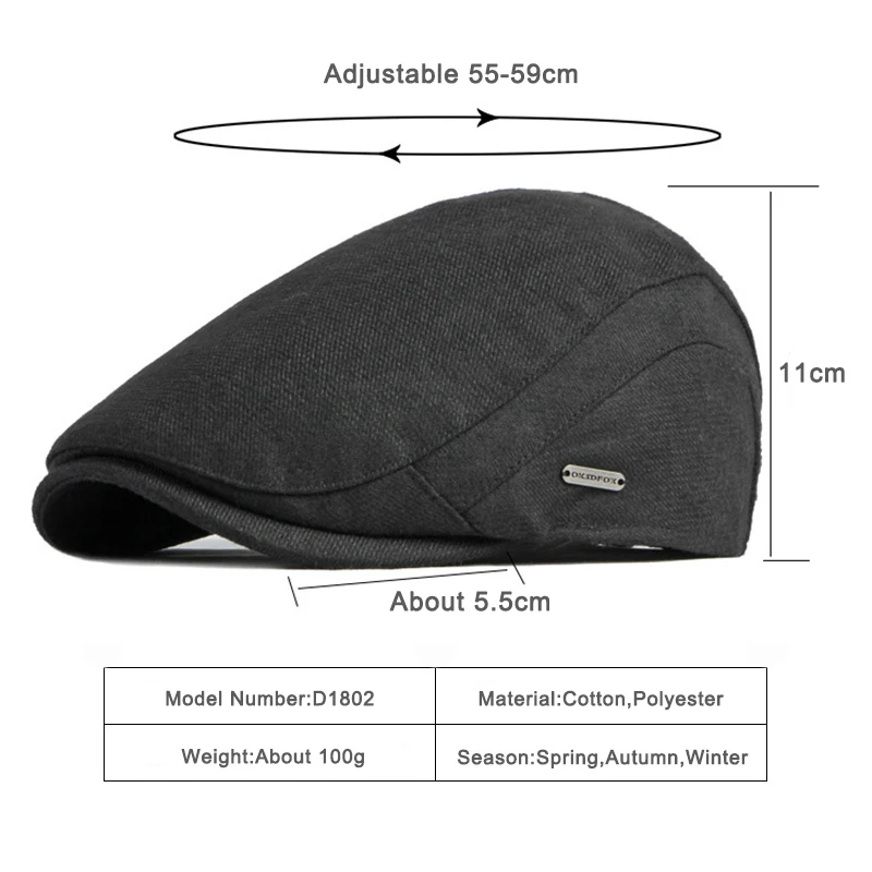 Gorra de pico pato espiga con visera para otoño e invierno - imagen 5