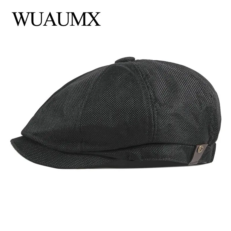 Gorra Newsboy octogonal de espiga transpirable para hombre - imagen 4