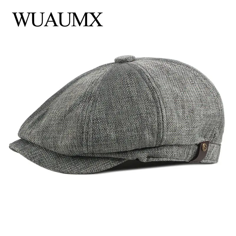 Gorra Newsboy octogonal de espiga transpirable para hombre