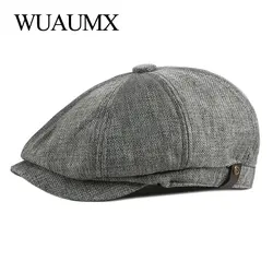 Gorra Newsboy octogonal de espiga transpirable para hombre