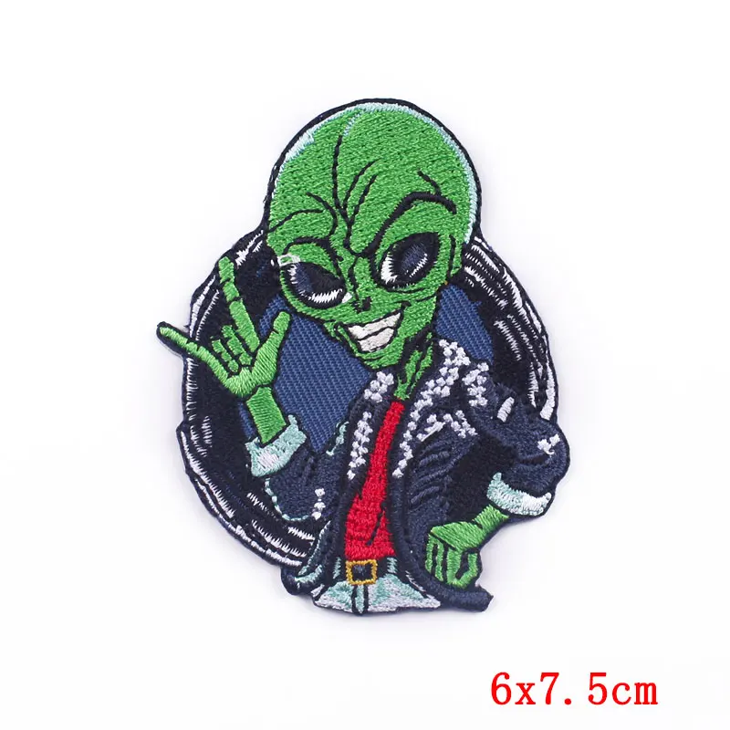 Parche termoadhesivo bordado Alien Hippie Prajna – Táctico militar - imagen 4