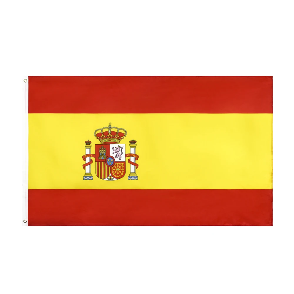 Bandera de España desplegada al viento