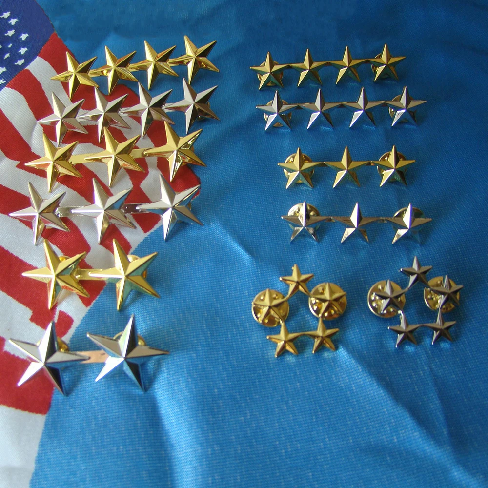 Insignia militar estrella teniente general broche metálico - imagen 4