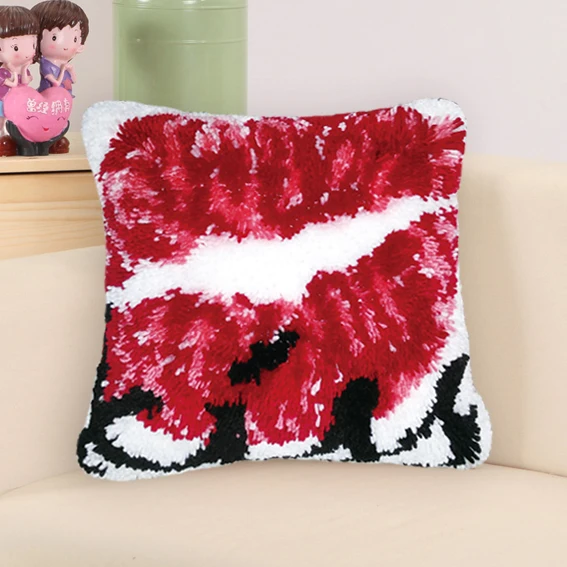 Kit bordado DIY flores Foamiran – Almohada latch hook regalo - imagen 3