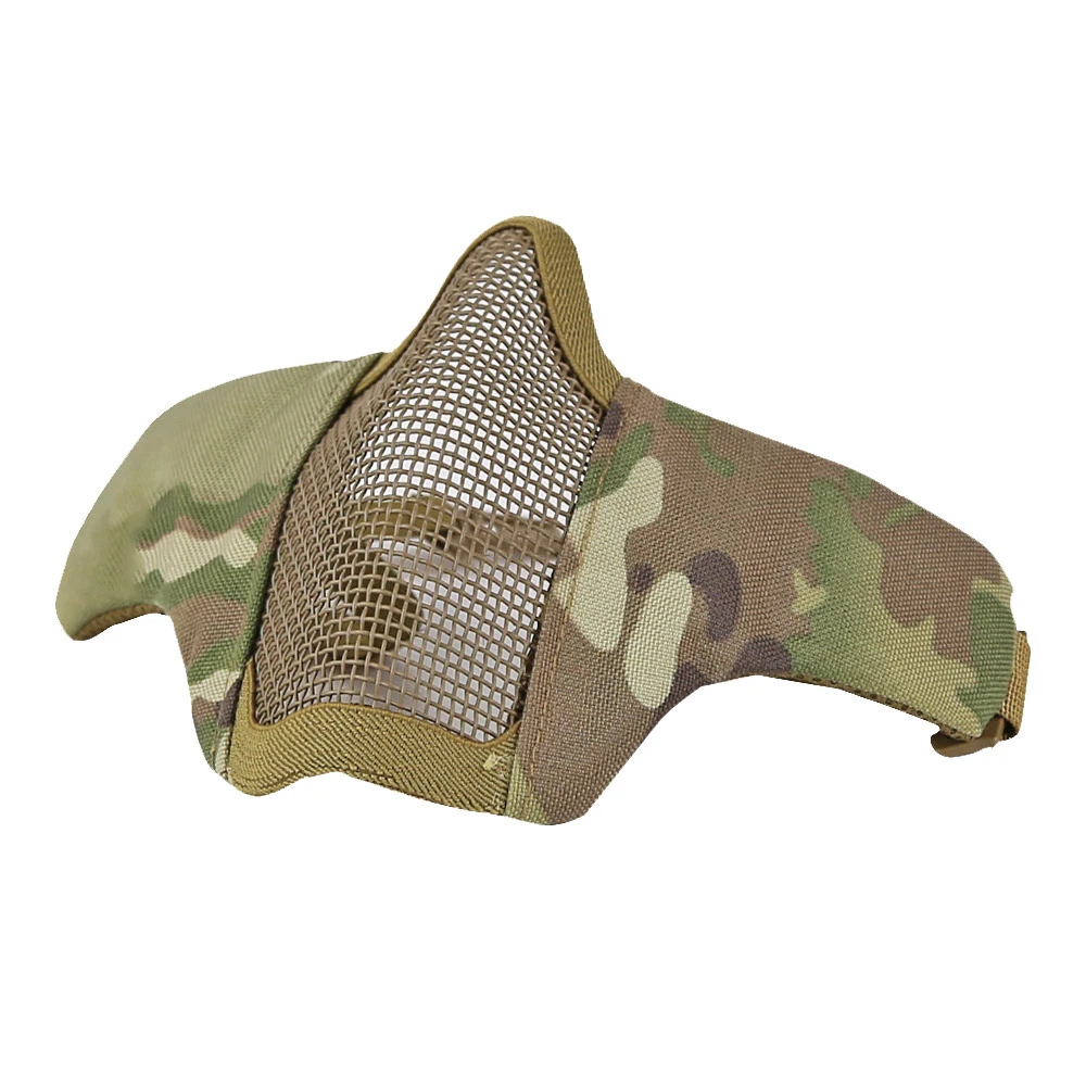 Casco táctico de acero con malla y máscara media cara Airsoft - imagen 5