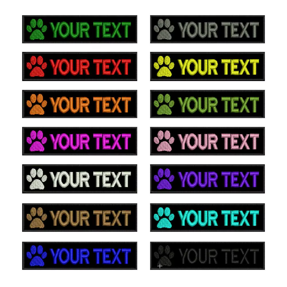 Parche bordado personalizado para collar de perro con rayas