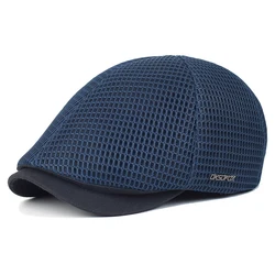 Gorra de malla transpirable lisa plana unisex para exteriores