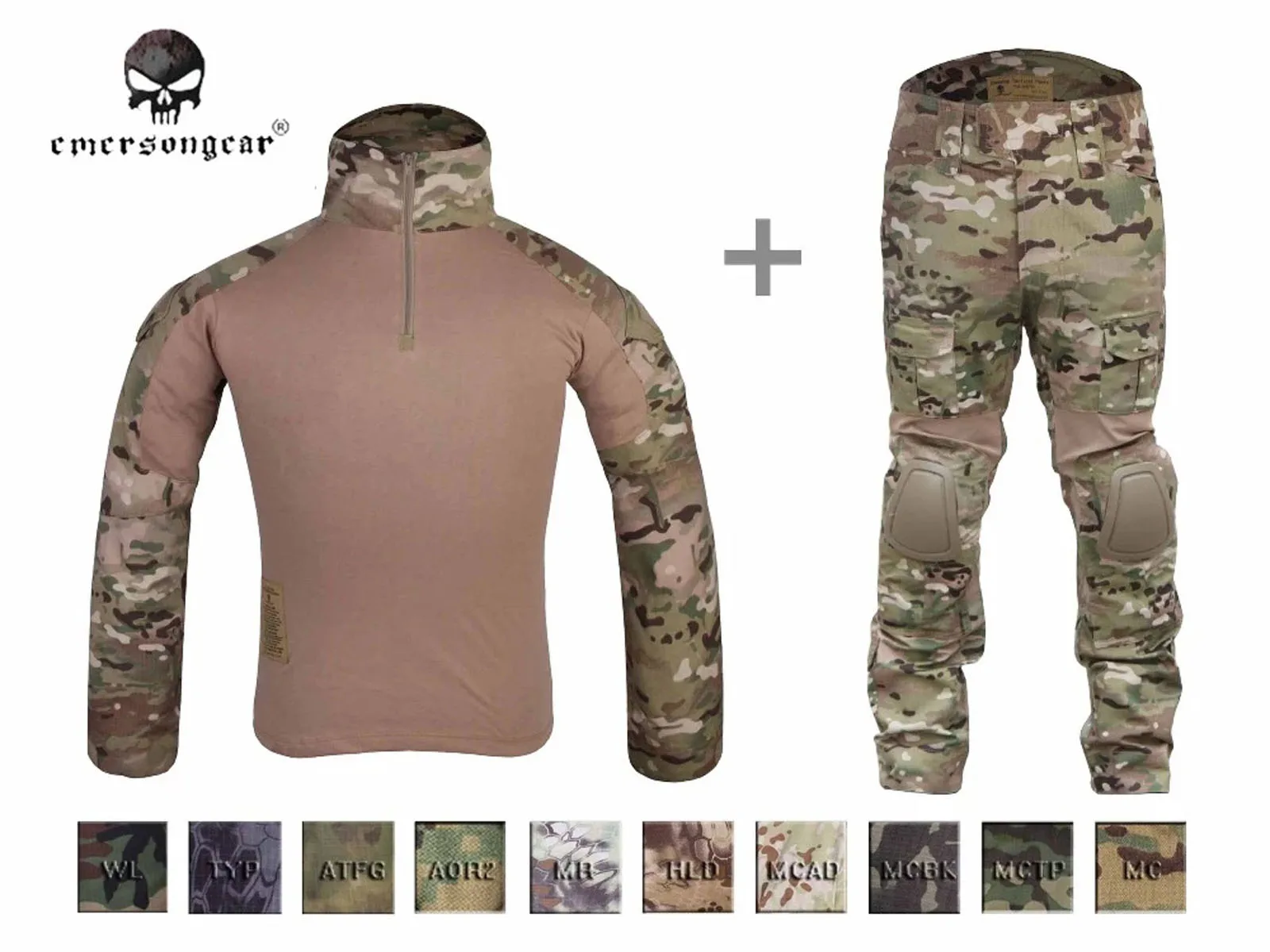 Emersongear Gen2 BDU Airsoft traje combate coderas rodilleras