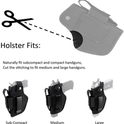 Pistolera táctica ambidiestra IWB/OWB con clip de metal intercambiable