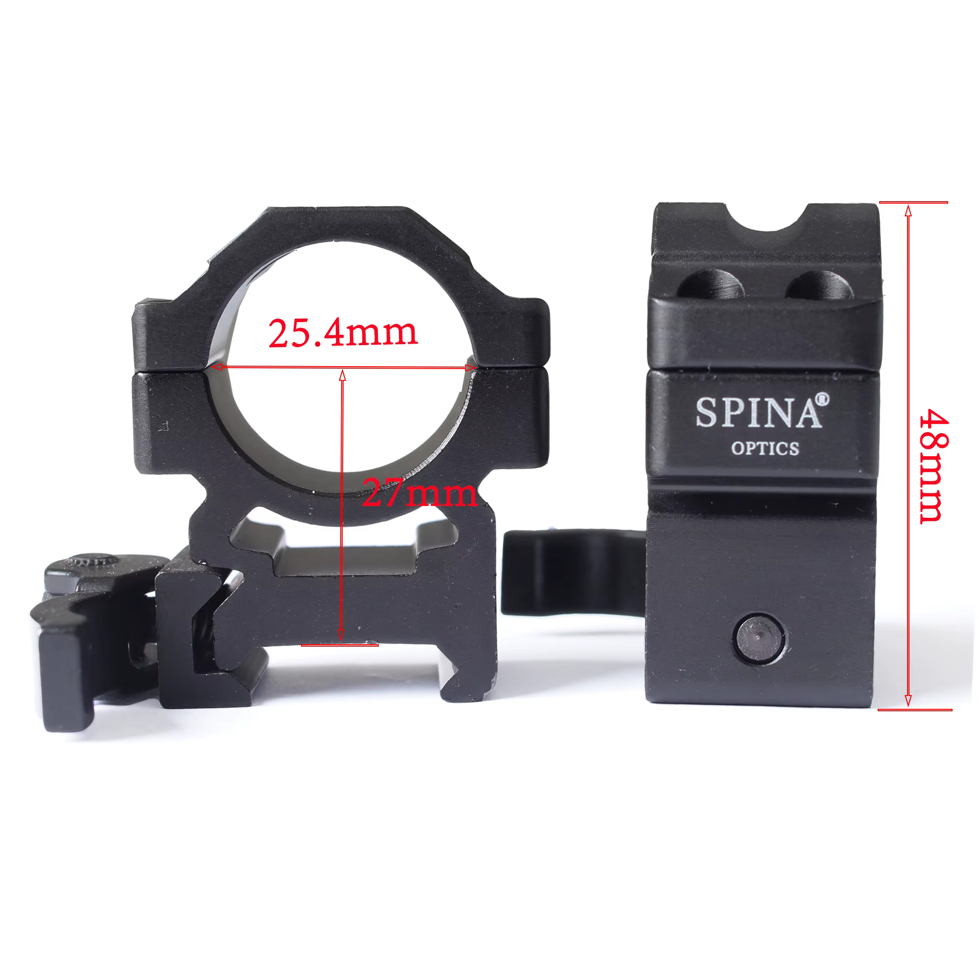 Mira táctica QD universal con anillos de 25,4 mm y riel Picatinny - imagen 5