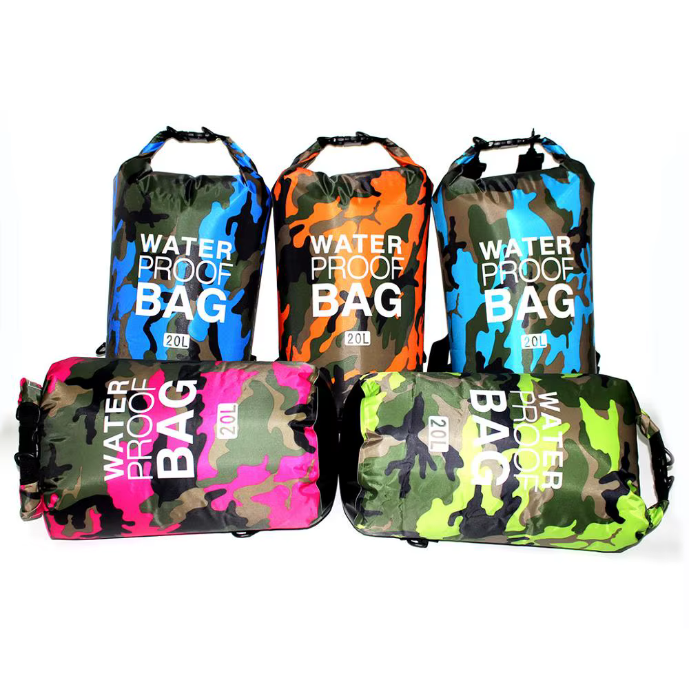 Bolsa seca impermeable camuflaje PVC 30L para rafting y buceo - imagen 5