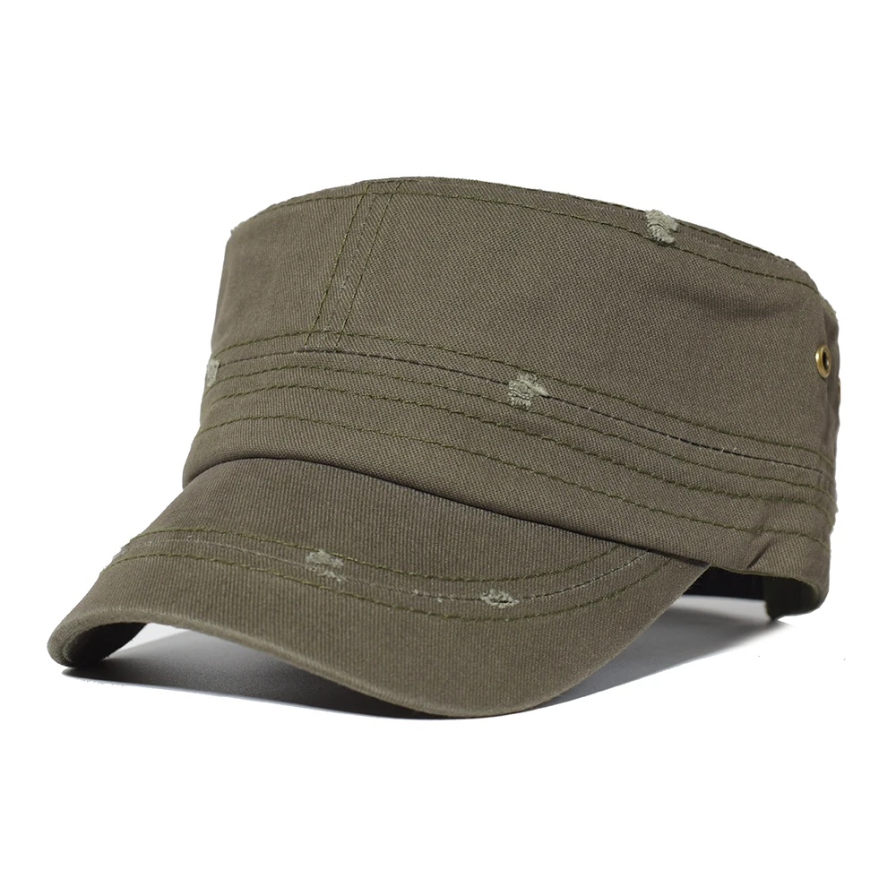 Gorra militar táctica de algodón lavado todo tiempo vintage plana - imagen 3