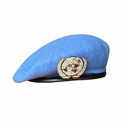 Boina táctica azul ONU con insignia Naciones Unidas, recuerdo