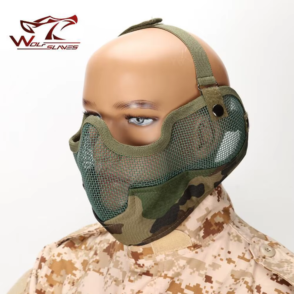 Mascarilla táctica tipo Stalker malla metálica negra Airsoft