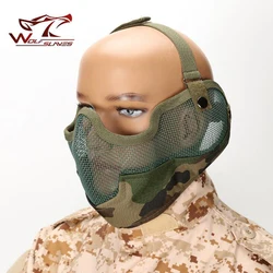 Mascarilla táctica tipo Stalker malla metálica negra Airsoft