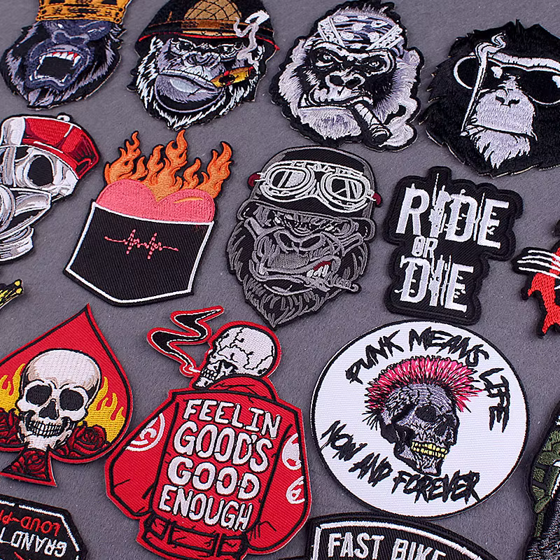 Parche bordado gorila estilo punk