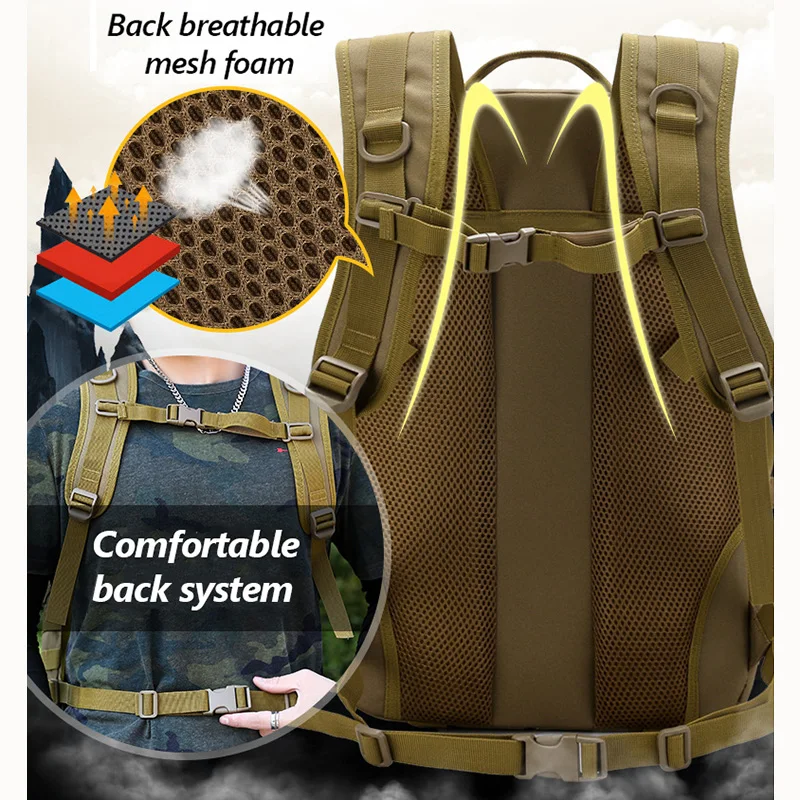 Mochila táctica camuflaje senderismo gran capacidad - imagen 3