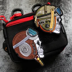 Parche bordado esqueleto piloto táctico para casco y bolsa MOLLE