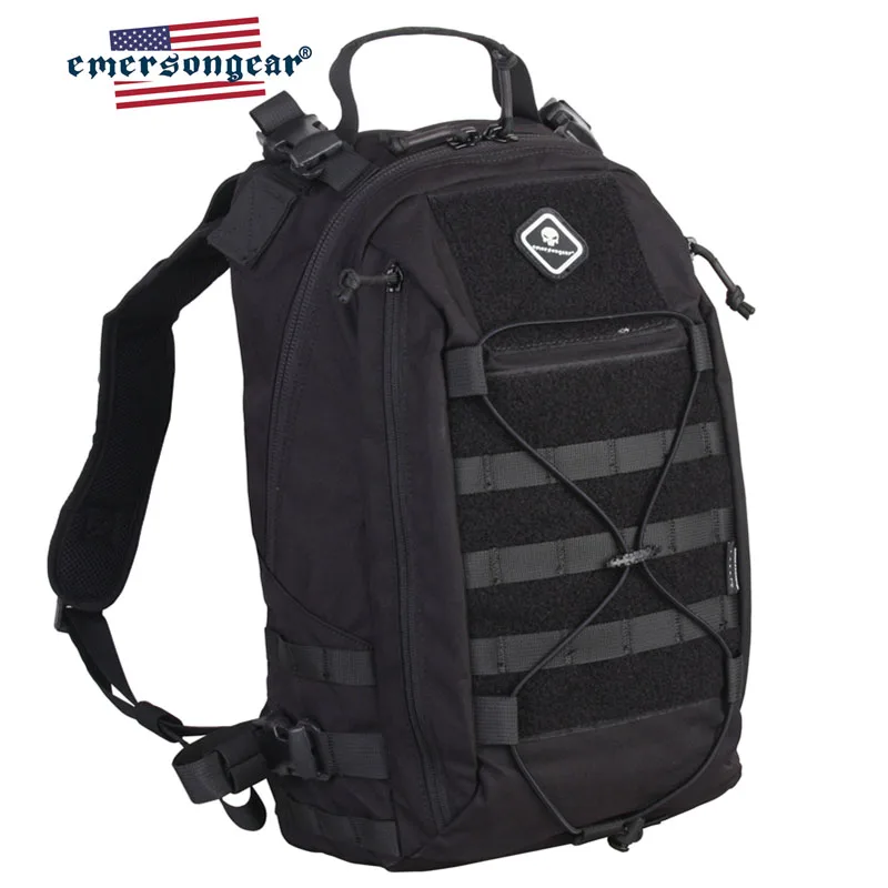 Mochila táctica Emersongear vista frontal con sistema Molle