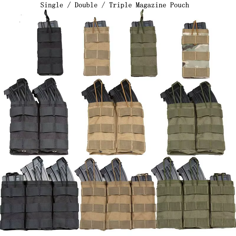 Set 3 bolsas tácticas MOLLE portacargadores AR-15 AK AR-10