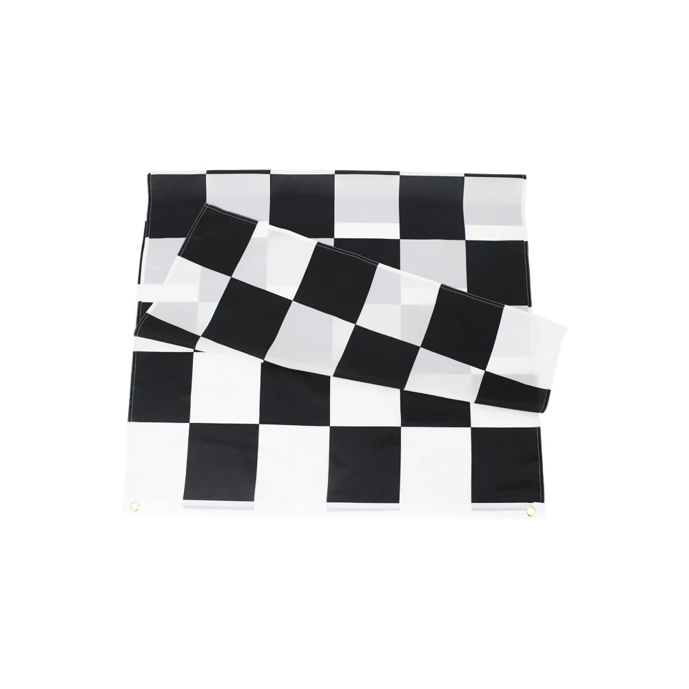 Xiangying bandera a cuadros negra y blanca para exterior