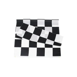 Xiangying bandera a cuadros negra y blanca para exterior