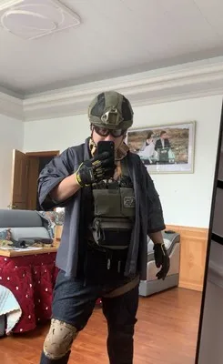 BACRAFT Chaqueta Haori Táctica Verde Humo Caza Airsoft - imagen 3