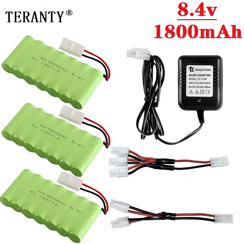 Batería recargable NiMH para réplicas RC y Airsoft con cargador - imagen 3