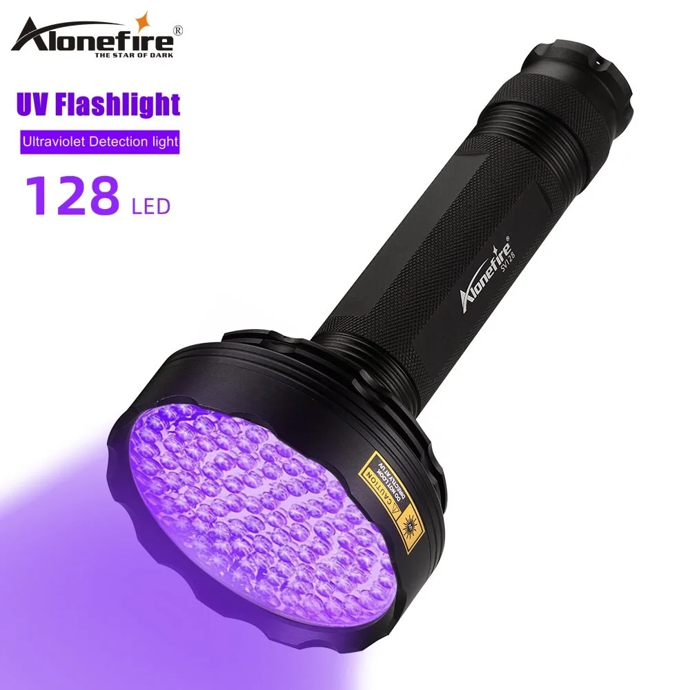Linterna UV 395 nm Alonefire con 128 LED