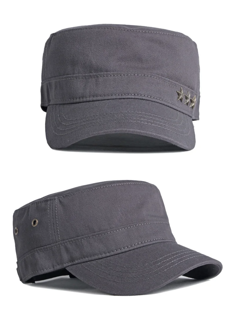 Visera con estrella de cinco puntas y acabado negro