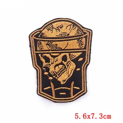 Parche calavera termoadhesivo bordado – Para equipo táctico y militar