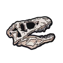 Parche táctico T-Rex calavera bordado para chaleco MOLLE