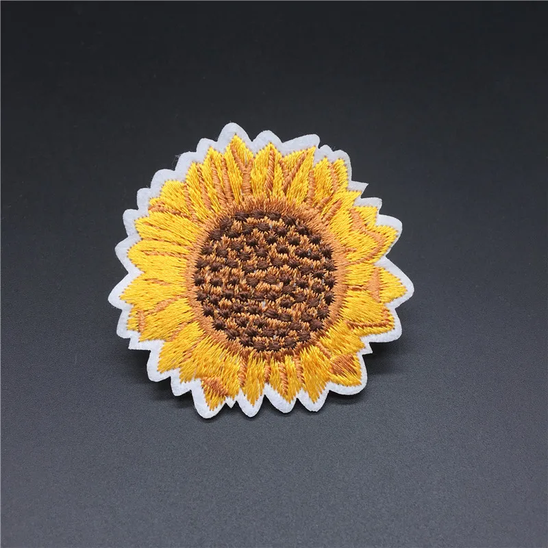 Parche bordado girasol para planchar - Decoración de ropa casera - imagen 3