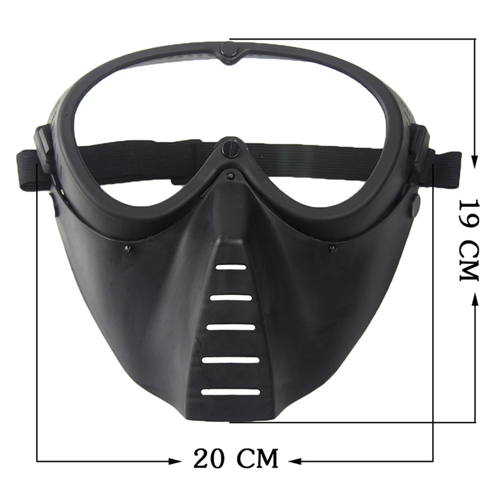 Máscara airsoft con protección facial de malla de acero y lente desmontable - imagen 5