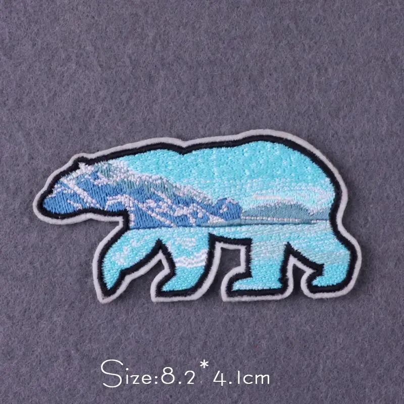 Parche bordado oso lobo para ropa termo adhesivo montaña camping - imagen 3