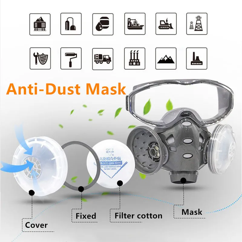 Respirador táctico antipolvo – Máscara con filtro algodón anti-humo