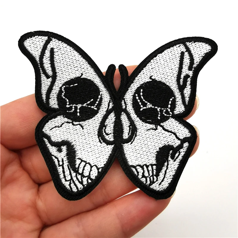 Parches bordados calavera - ropa DIY estilo Hippie Rock para chaquetas - imagen 4