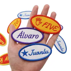Parche ovalado bordado nombre personalizado – Para chaleco