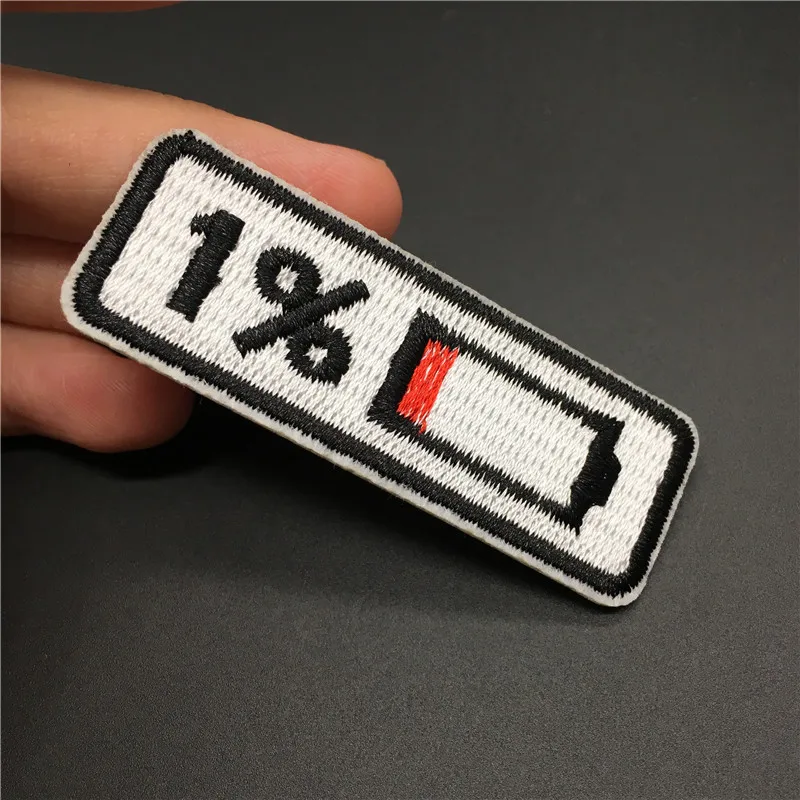 Parche termoadhesivo bordado forma batería para ropa - imagen 3