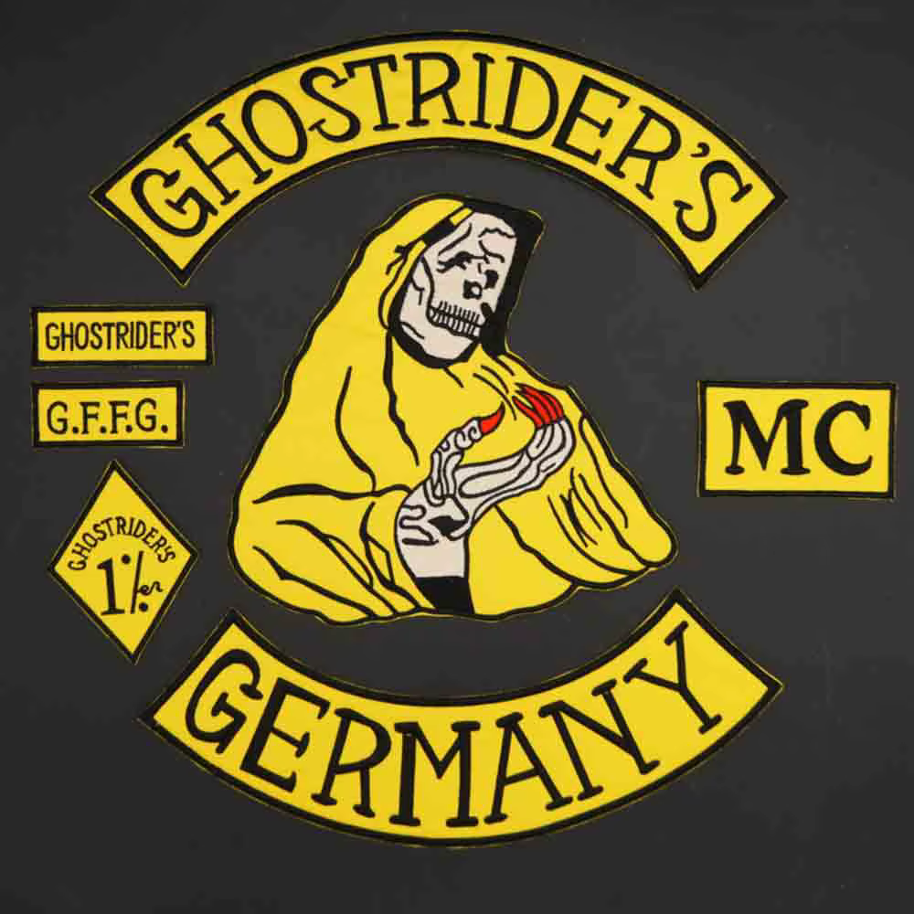 GHOSTRIDER Parche bordado motociclista respaldo hierro – Alemania