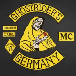 GHOSTRIDER Parche bordado motociclista respaldo hierro – Alemania