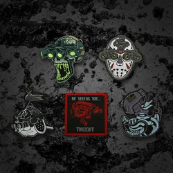 Parche bordado calavera cuatro ojos – visión nocturna táctica para ropa