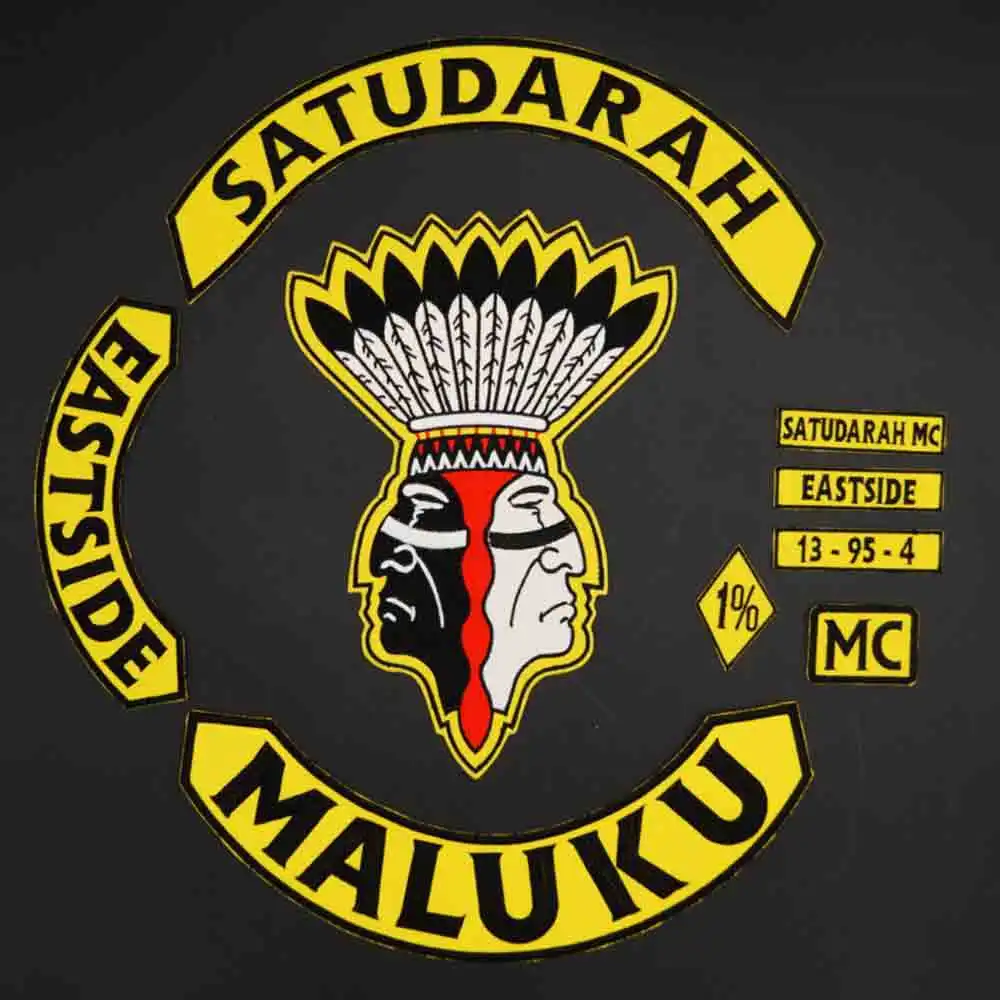 Satudarah Maluku Lado Este grande bordado parche pegatina motociclista - imagen 2