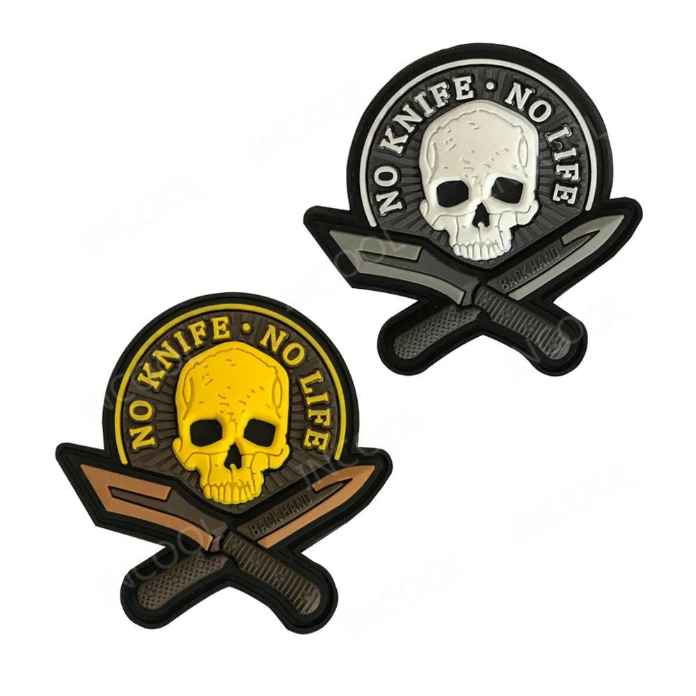 Parche MOLLE calavera PVC adhesivo para mochilas y chalecos tácticos - imagen 2