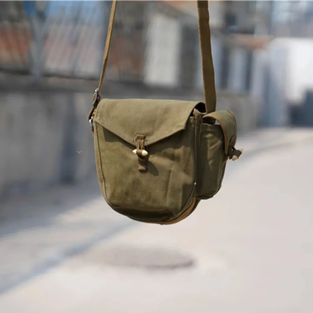Bolsa munición lona militar para cargadores tambor AK Vietnam