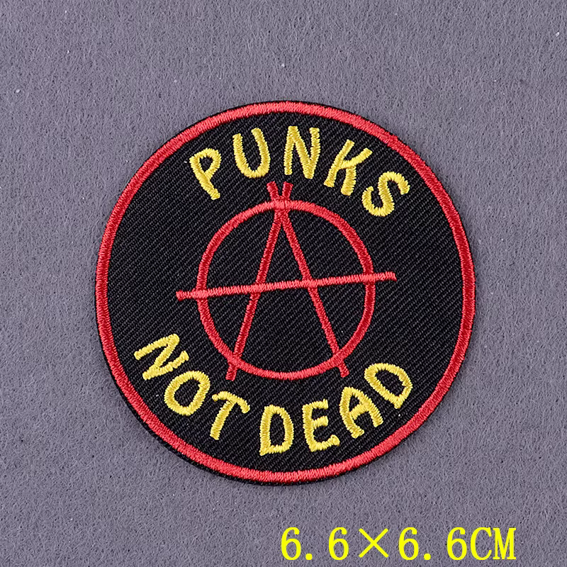 Parche bordado rayas de calavera insignia para chaqueta - imagen 3