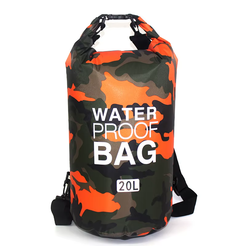 Bolsa seca impermeable camuflaje PVC 30L para rafting y buceo